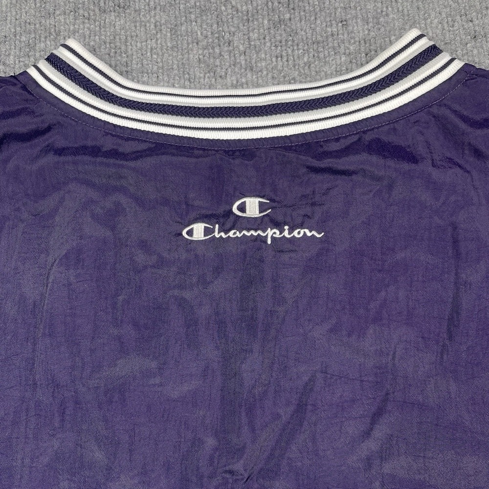 Vintage Y2K Champion Kansas State Pullover Men's XXL V Neck Windbreaker Lined - Picture 5 of 9
